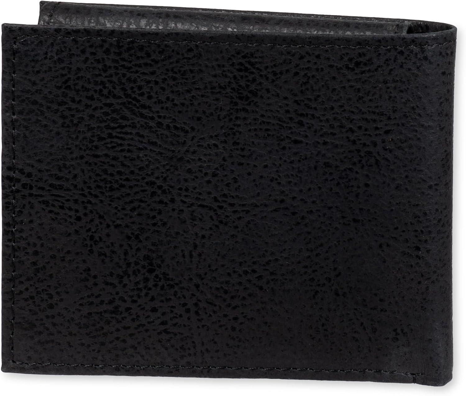 imageLevis Mens Classic Bifold Passcase Wallet with Multiple Card Slots and Id WindowBlack Embossed