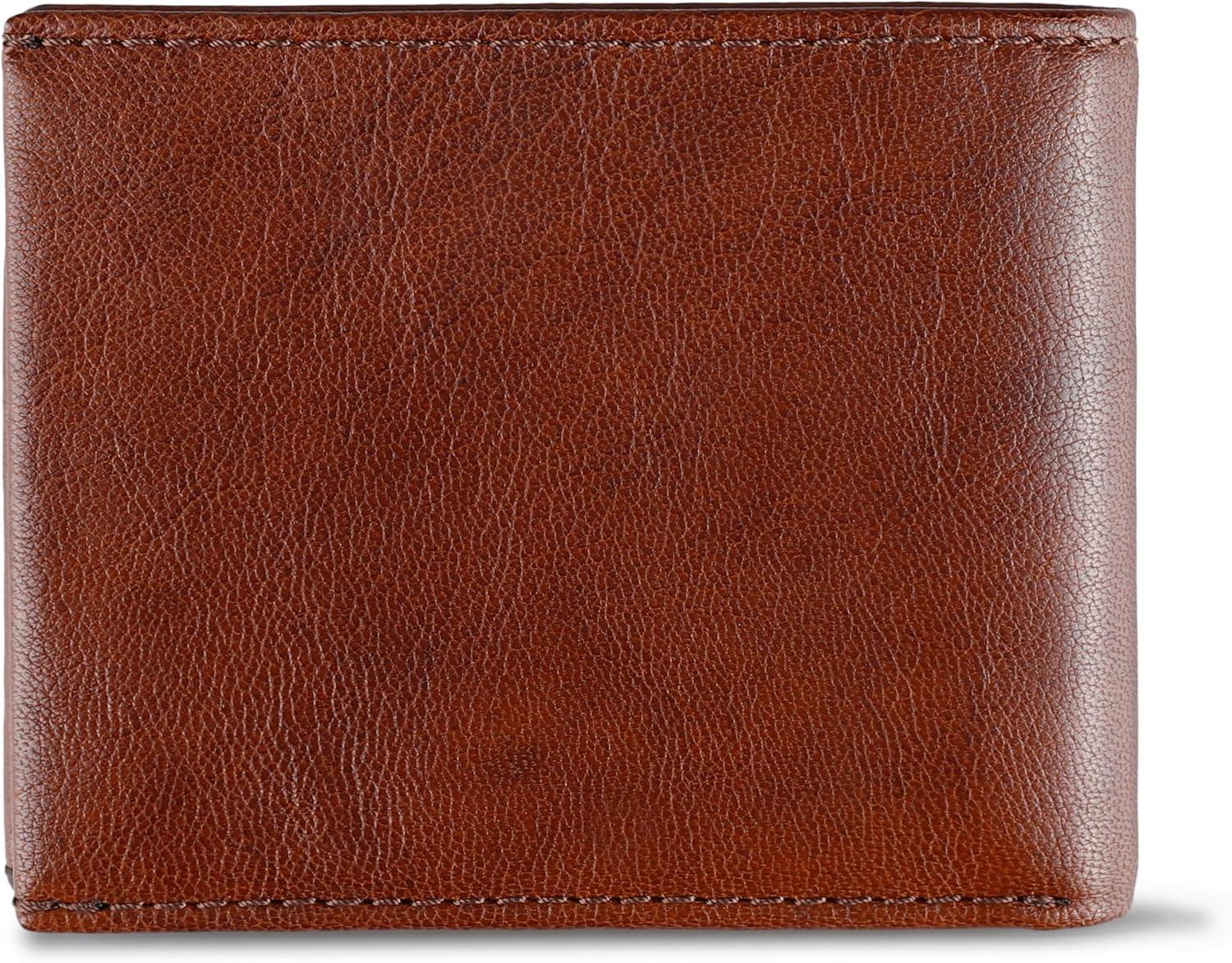 imageLevis Mens Classic Bifold Passcase Wallet with Multiple Card Slots and Id WindowBrown Traveler