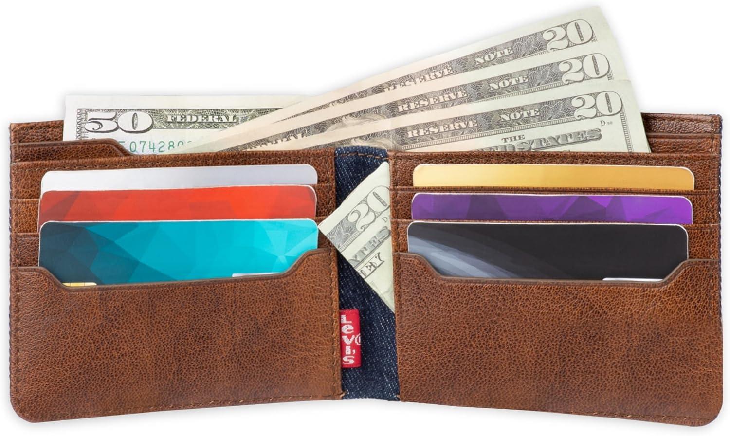 imageLevis Mens Classic Bifold Passcase Wallet with Multiple Card Slots and Id WindowIndigo
