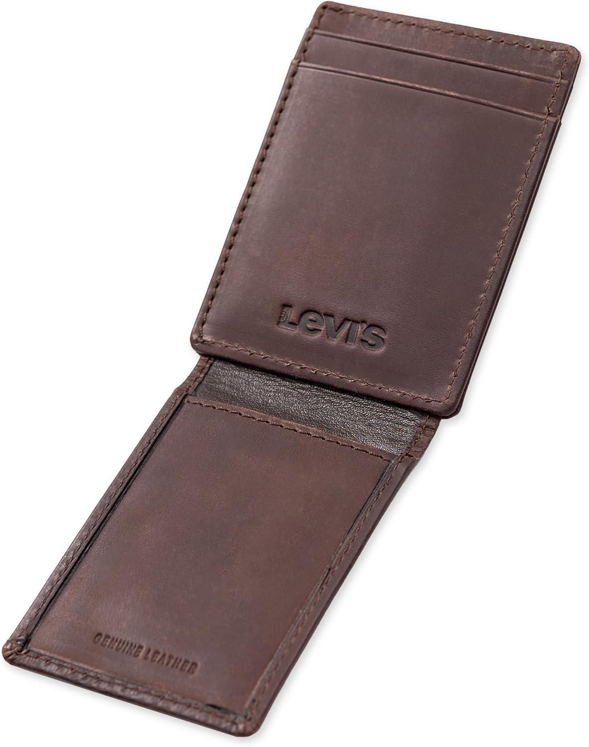 imageLevis Mens RFID Slim Everyday Front Pocket Card Case WalletBrown