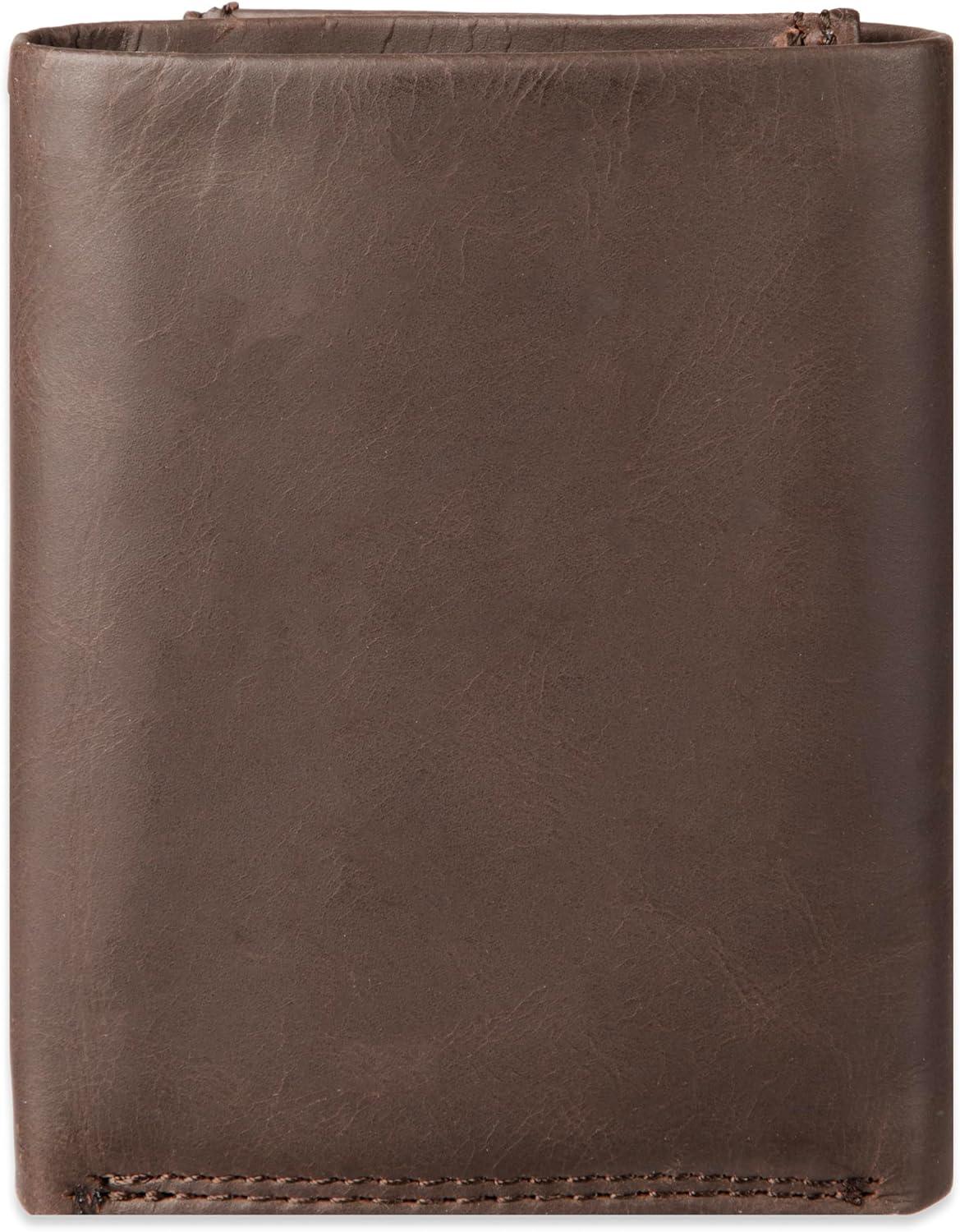 imageLevis Mens Trifold WalletSleek and Slim Includes Id Window and Credit Card HolderBrown Xcap