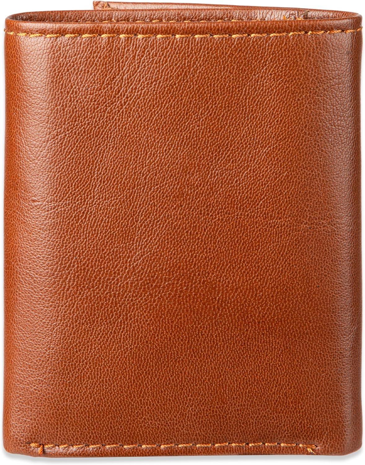imageLevis Mens Trifold WalletSleek and Slim Includes Id Window and Credit Card HolderTan Xcap