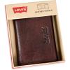 imageLevis Mens Trifold WalletSleek and Slim Includes Id Window and Credit Card HolderBrown Heavy Stitch