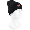 imageLevis All Season Comfy Leather Logo Patch Cuffed Hero BeanieBlackTan