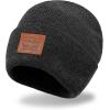 imageLevis All Season Comfy Leather Logo Patch Cuffed Hero BeanieLight Heather Grey