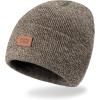 imageLevis All Season Comfy Leather Logo Patch Cuffed Hero BeanieMarl Brown