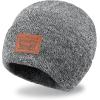 imageLevis All Season Comfy Leather Logo Patch Cuffed Hero BeanieMarl Grey