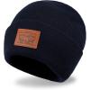 imageLevis All Season Comfy Leather Logo Patch Cuffed Hero BeanieNavy