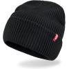 imageLevis Mens Classic Winter Warm Knit Beanie Hat and Scarf SetBlack Plaid