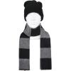 imageLevis Mens Classic Winter Warm Knit Beanie Hat and Scarf SetBlack Plaid