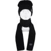 imageLevis Mens Classic Winter Warm Knit Beanie Hat and Scarf SetBlack Ribbed