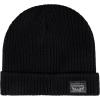 imageLevis Mens Classic Winter Warm Knit Beanie Hat and Scarf SetBlack Ribbed
