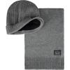 imageLevis Mens Classic Winter Warm Knit Beanie Hat and Scarf SetCharcoal