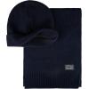 imageLevis Mens Classic Winter Warm Knit Beanie Hat and Scarf SetNavy Ribbed