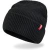 imageLevis Mens Classic Winter Warm Knit Beanie Hat and Scarf SetRed Plaid