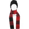 imageLevis Mens Classic Winter Warm Knit Beanie Hat and Scarf SetRed Plaid