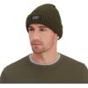 imageLevis Mens Cozy Knit Cuffed Logo Patch Beanie HatsRibbed Olive