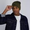 imageLevis Mens Cozy Knit Cuffed Logo Patch Beanie HatsStriped Olive