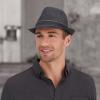 imageLevis Mens Lightweight Packable Fedora Hat with 2 Removable BandsBlack Denim