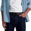 imageLevis Mens TwoinOne Reversible Rotative Buckle Casual Everyday Jean Belt Regular and Big ampamp Tall SizingJet BlackBrown