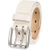 imageLevis Womens Fully Adjustable Perforated Leather Casual Jean Belt with Double Prong BuckleIvory