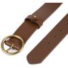 imageLevis Womens Round Circle Buckle Casual Leather Jean BeltTan Circular