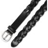imageLevis womens Fully Adjustable Casual Leather Braided Belt for Jeans and DressesBlack Braid