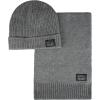 imageLevis Mens Classic Winter Warm Knit Beanie Hat and Scarf SetCharcoal