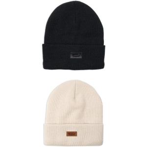 imageLevis All Season Comfy Leather Logo Patch Cuffed Hero BeanieBlack Solid  Cream Solid