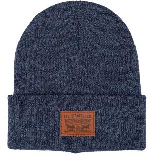 imageLevis All Season Comfy Leather Logo Patch Cuffed Hero BeanieBlue