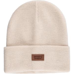 imageLevis All Season Comfy Leather Logo Patch Cuffed Hero BeanieCream Solid