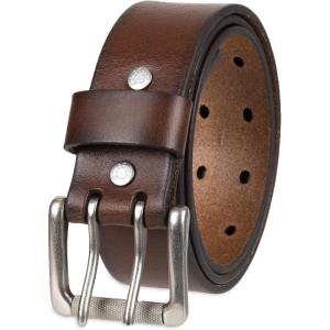 imageLevis Mens Casual Everyday Jean Belt with Double Prong BuckleBrown Rivets