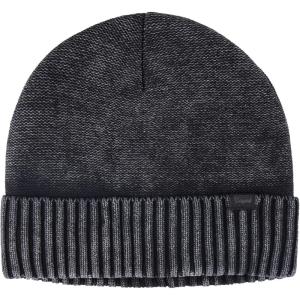 imageLevis Mens Cozy Knit Cuffed Logo Patch Beanie HatsWashed Black