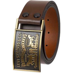 imageLevis Mens Everyday Jean Belt with Removable Plaque BuckleBrown Snap
