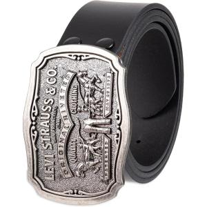 imageLevis Mens Everyday Jean Belt with Removable Plaque BuckleMidnight Black