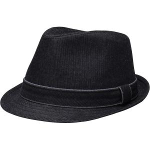 imageLevis Mens Lightweight Packable Fedora Hat with 2 Removable BandsBlack Denim