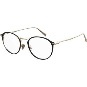 imageLevis Mens Lv 5001 Oval Prescription Eyeglass FramesBlack GoldDemo Lens