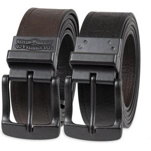 imageLevis Mens TwoinOne Reversible Rotative Buckle Casual Everyday Jean Belt Regular and Big ampamp Tall SizingBlackBrown Ridge