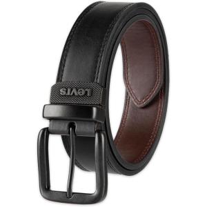 imageLevis Mens TwoinOne Reversible Rotative Buckle Casual Everyday Jean Belt Regular and Big ampamp Tall SizingBlackDark Brown