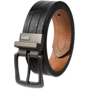 imageLevis Mens TwoinOne Reversible Rotative Buckle Casual Everyday Jean Belt Regular and Big ampamp Tall SizingBlackTan