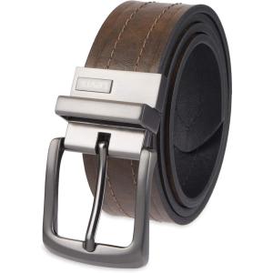 imageLevis Mens TwoinOne Reversible Rotative Buckle Casual Everyday Jean Belt Regular and Big ampamp Tall SizingBrownBlack