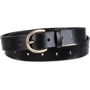 imageLevis Womens Skinny Fully Adjustable Perforated Leather Jean Belt with Round Harness Buckle Regular and Plus SizesBlack Perforated