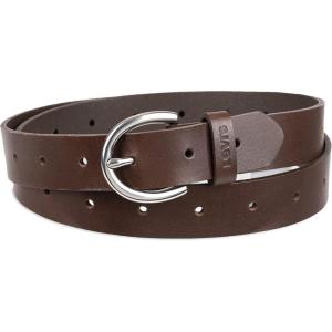 imageLevis Womens Skinny Fully Adjustable Perforated Leather Jean Belt with Round Harness Buckle Regular and Plus SizesBrown Perforated