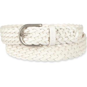 imageLevis womens Fully Adjustable Casual Leather Braided Belt for Jeans and DressesWhite