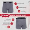 imageLevis Mens Boxer Briefs Breathable Stretch Underwear 4 PackScribble Logo  Caviar  B25heathergrey  Caviar