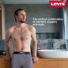 imageLevis Mens Boxer Briefs Breathable Stretch Underwear 4 PackScribble Logo  Caviar  B25heathergrey  Caviar