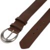 imageLevis Womens Curved Buckle Leather Belt for Jeans Dresses and SkirtsBrown Logo