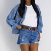 imageLevis Womens Curved Buckle Leather Belt for Jeans Dresses and SkirtsBrown Logo