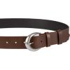 imageLevis Womens Curved Buckle Leather Belt for Jeans Dresses and SkirtsBrown Logo