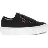 imageLevis Womens Mdrn Lo Stacked Canvas Textured Casual Platform Sneaker Shoe Black